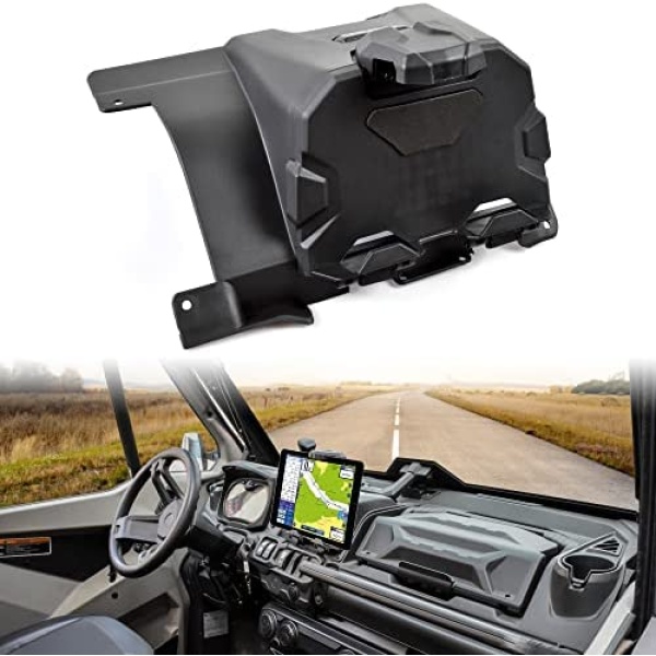 SAUTVS Electronic Device Holder with Storage Box Organizer Tray for Can Am Defender, Sporty Electronic Device Phone Tablet GPS Holder Mounts for Can-Am Defender HD5 HD8 HD10 MAX 2016-2022 Accessories