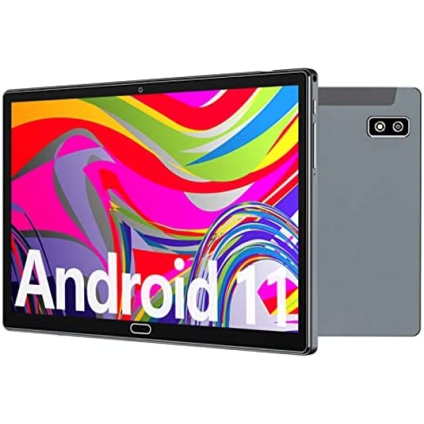 Android 11 Tablet, 10.1 Inch Tablet 64GB Storage 4GB Ram, 2022 Latest Tablet with Octa-Core Chip, 13MP Camera, 6000mAh Battery, GPS, Bluetooth, WiFi, USB-C, GMS HD Touchscreen Tablet PC (Gray)