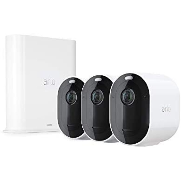 Arlo Pro 3 - Home Security 3 Camera System, Wire-Free 2K Video with HDR, Color Night Vision, Spotlight, 160° View, 2-Way Audio, Siren, Works with Alexa (Renewed)