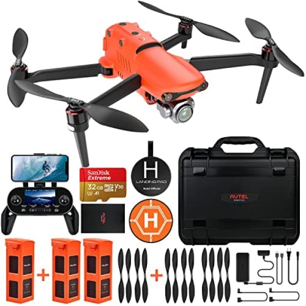 Autel Robotics EVO 2 Pro 6K Drone, 2022 NEWEST Version 2 EVO II Pro Rugged Bundle with 6K HDR Video, 3-Axis Gimbal with 1" CMOS Sensor, F2.8-F11 Aperture, 360° Obstacle Avoidance, No Geo-Fencing, Fly More Combo