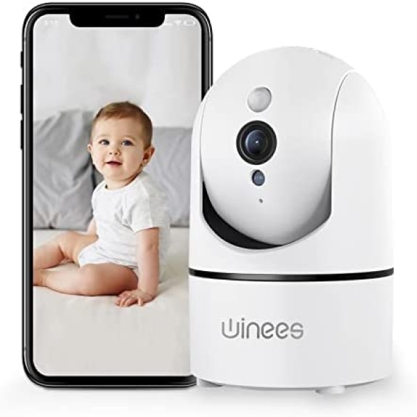 Baby Monitor, WINEES 1080P Indoor Camera with Audio and Night Vision, WiFi Surveillance Camera Security Home Dog Pet Monitor with App, Motion Sensor Detection 2 Way Audio WiFi Alexa Camera