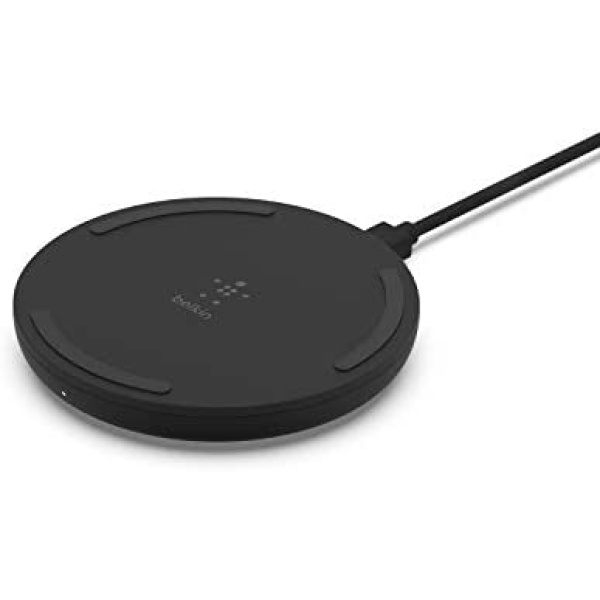 Belkin BoostCharge 15W Fast Wireless Charger Pad, with Included Wall Charger and Cable, Compatible with iPhone 13, 12, 11, Pro, Pro Max, Galaxy, Pixel and Other Qi Enabled Devices (Black)