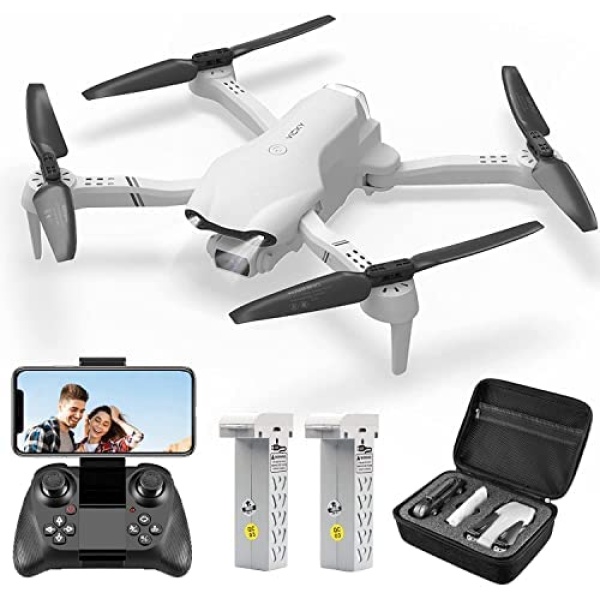 DRONEEYE 4DF10 Foldable Drone with 1080P Camera for Adults,RC Quadcopter with WiFi FPV Live Video for Kids Beginners,Trajectory Flight, App Control,3D Flips,Altitude Hold,2 Batteries,Carrying Case