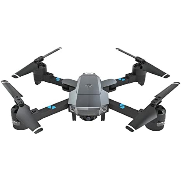 Drone with Camera for Adults, 120°Wide-Angle 720P HD FPV Camera Foldable Drone with Voice Control, Trajectory Flight, Altitude Hold, 3D Flips, Headless Mode, One Key Return, 2 Batteries, Grey