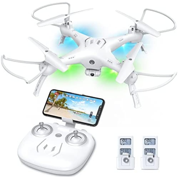 Drones with Camera for Adults/Kids/Beginners - 1080P 120° Wide-Angle Drone with Camera, Drones for Kids with Remote/APP/Voice, Drone for Beginners with 1 Key Fly/Land, Drones for Adults with 360°Flip 2 Batteries Long Flight, Boys/Girls Gift Ideas
