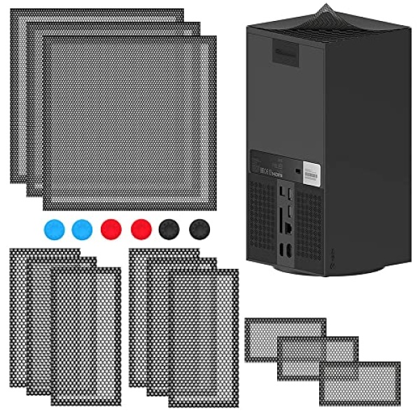 Dust Filter for Xbox Series X Console, Top Case Vent Dust Proof Filter Cover, Include 6pcs Thump Grip Caps 3 Packs