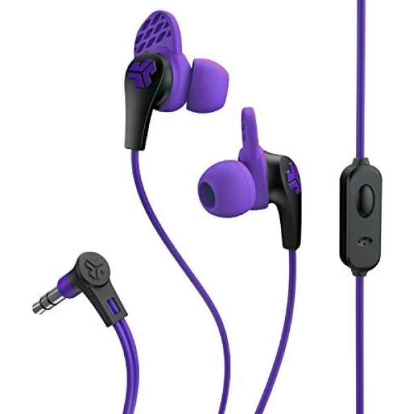 JLab Audio JBudsPRO Premium in-Ear Earbuds with Mic, Guaranteed Fit, Guaranteed for Life - Purple