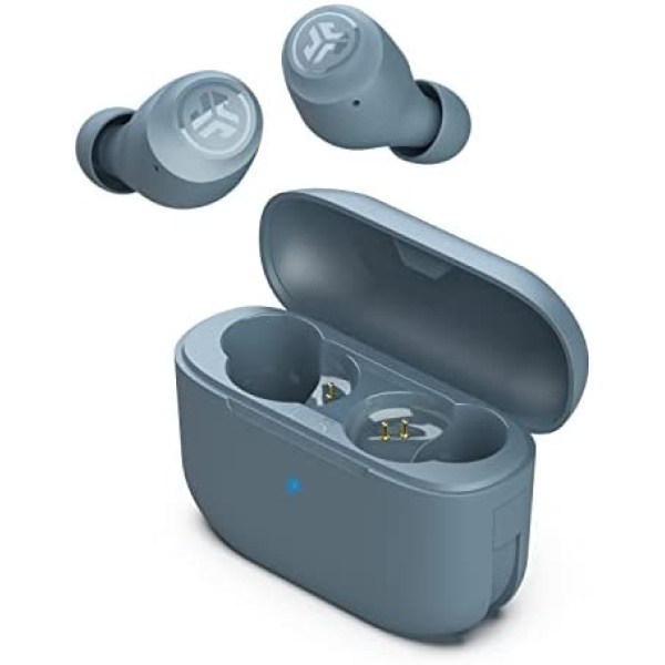 JLab Go Air Pop True Wireless Bluetooth Earbuds + Charging Case | Slate | Dual Connect | IPX4 Sweat Resistance | Bluetooth 5.1 Connection | 3 EQ Sound Settings: JLab Signature, Balanced, Bass Boost