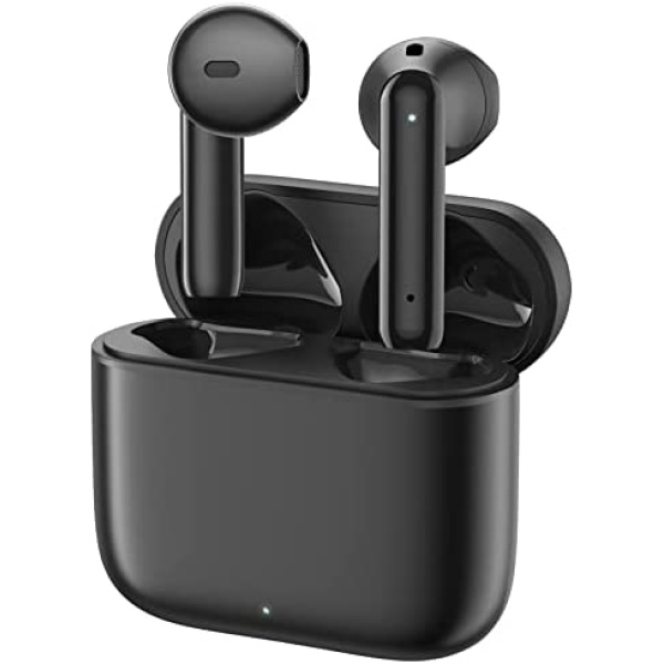 LASUNEY Wireless Earbuds Bluetoth Headphones, Touch Control Stereo Sound Bluetoth Earbuds with Mic, 35H Playtime Waterproof Wireless Ear Buds with Type C Charging Case for iPhone Android (Black)