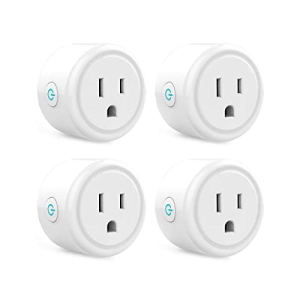 Mini Smart Plug, Wi-Fi Outlet Socket Works with Alexa and Google Home, Remote Control with Timer Function, No Hub Required, ETL FCC Listed (4 Pack),White