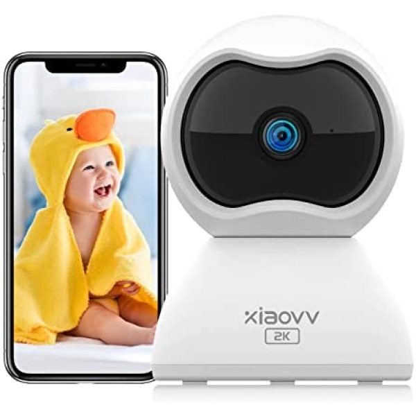 Security Camera Indoor Wireless - XIAOVV Upgrade 2K WiFi Camera Indoor,Motion Tracking Alerts with APP,Ideal for Baby Pet Camera Home Security