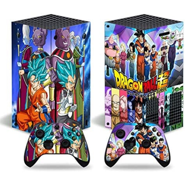 Vinyl Skin Decal Stickers for Xbox Series X Console Skin, Anime Protector Wrap Cover Protective Faceplate Full Set Console Compatible with Xbox Series X Controller Skins (Dragonball Supe[8516])