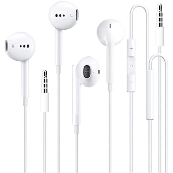 Wired Headphones，Earbuds with Microphone Pack of 2，in-Ear Earphones Volume Control Clear Audio Headphones Compatible with iPhone、ipad、Android、Samsung、Computer and Other 3.5mm Jack Interface Devices
