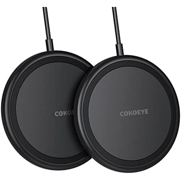 Wireless Charger 2-Pack Qi-Certified 10W for iPhone Wireless Charger Pad COKOEYE, Max Fast Wireless Phone Charger for iPhone 13Pro/13 Pro Max/12 Series/11 Series, Samsung S21/S20/S10/Note, AirPods Pro