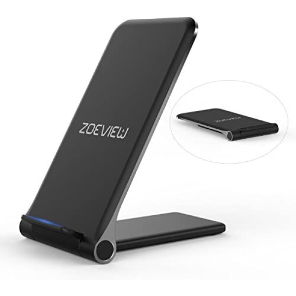 Wireless Charger, zoeview Qi 10W Fast Ultra-Thin Foldable Wireless Charging(No AC Adapter) for Samsung S9/S9+/S8/S7 Edge,7.5W for iPhone Xs MAX/XR/XS/X/8/8 Plus,5W All Qi-Enabled Phones