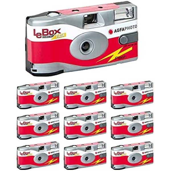 10-Pack Agfa 35mm Disposable Camera 601020 LeBox Film 400 27 Camera Flash