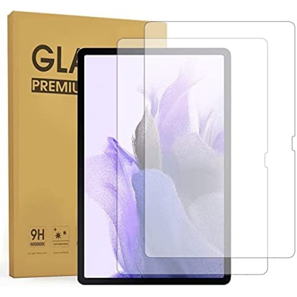 (2 Pack) ZenRich Screen Protector for Samsung Galaxy Tab S8 Plus 2022/S7 FE 2021/Galaxy Tab S7 Plus 12.4 inch, zenrich 9H Hardness Tempered Glass Screen Film for S Pen Compatible /Face ID/Case Friendly