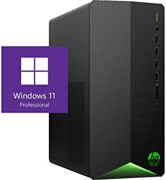 2022 Newest HP Pavilion Gaming Desktop, AMD Ryzen 7 5700G Processor, NVIDIA GeForce RTX 3060, 32GB RAM, 1TB PCIe SSD + 2TB HDD, Wi-Fi, Bluetooth, USB Type-C, HDMI, Windows 11 Pro, Black