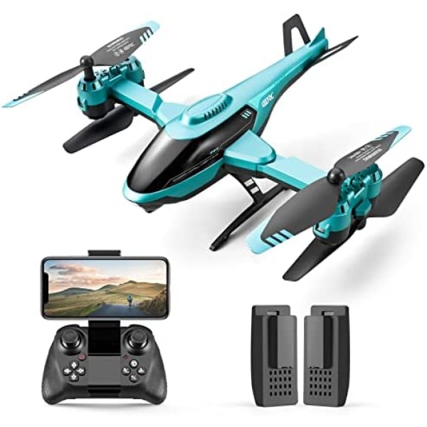 4DRC 4DV10 RC Helicopte Drone with 1080P HD Camera for Kids Adults,Mini Foldable WIFI FPV Live Video Quadcopter for beginners ,3D Flips, Gestures Selfie, Altitude Hold, One Key Start, 2 Batteries