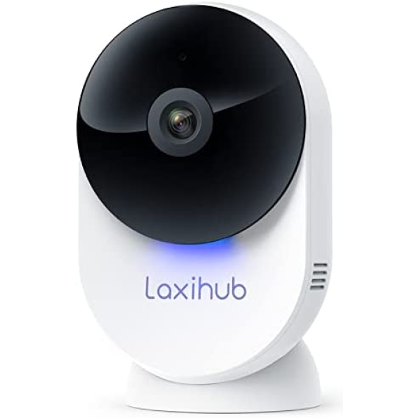 5GHz WiFi Security Camera Indoor Baby Monitor Cam Laxihub White Home Pet/Dog/Cat Camera with App, 5Ghz/2.4Ghz Dual Bands,1080P FHD Night Vision, 2-Way Audio, Motion Detection Area Customized