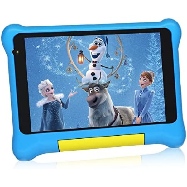 ANYWAY.GO 7 inch Kids Tablet, Android 10 Tablet for Kids with Quad Core 32GB, Parental Control, Kidoz Installed, WiFi, Bluetooth, Google Play, YouTube, Blue Shatterproof Shell