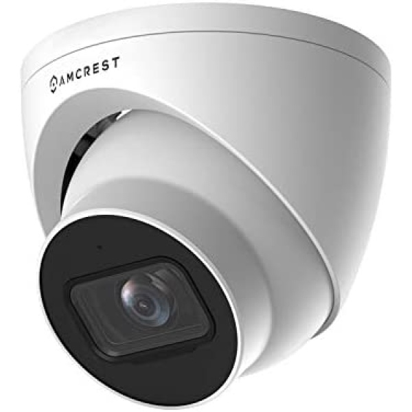 Amcrest 5MP Turret POE Camera, UltraHD Outdoor IP Camera POE with Mic/Audio, 5-Megapixel Security Surveillance Cameras, 98ft NightVision, 2.8mm Lens (103° FOV), IP67, MicroSD (256GB), (IP5M-T1179EW)