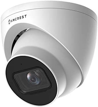 Amcrest 5MP Turret POE Camera, UltraHD Outdoor IP Camera POE with Mic/Audio, 5-Megapixel Security Surveillance Cameras, 98ft NightVision, 2.8mm Lens (103° FOV), IP67, MicroSD (256GB), (IP5M-T1179EW)