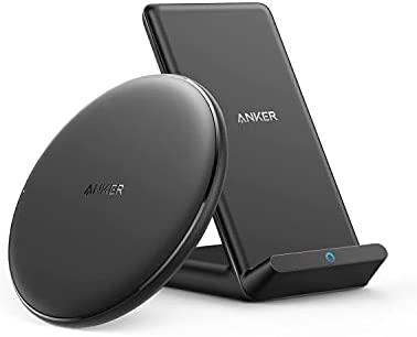 Anker Wireless Chargers Bundle, PowerWave Pad & Stand Upgraded, Qi-Certified, Fast Charging iPhone 12, 12 Mini, 12 Pro, Max, SE, 11, 11 Pro, 11 Pro Max, Xs Max, Galaxy S20, Note 10 (No AC Adapter)
