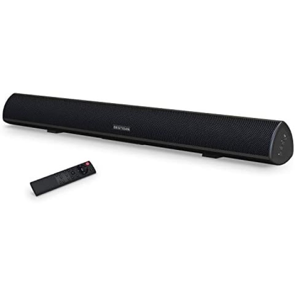 BESTISAN 80 Watt Soundbar, Sound Bars for TV of Home Theater System (Bluetooth 5.0, 34 inch, DSP, Strong Bass, Wireless Wired Connections, Bass Adjustable, Wall Mountable)