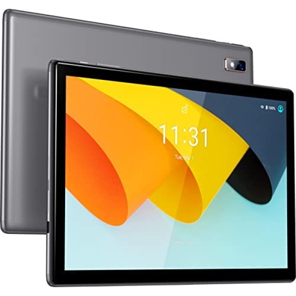 BYYBUO SmartPad A10 Tablet 10.1 inch Android 11 Tablets, 32GB ROM Quad-Core Processor 6000mAh Battery, 1280x800 IPS HD Touchscreen 5MP+8MP Camera, Bluetooth,WiFi,GPS (Grey)
