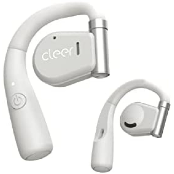 Cleer Audio ARC Open-Ear True Wireless Headphones with Touch Controls, Long-Lasting Battery Life, Touch Control, and Powerful Audio for Music, Podcasts, and More (Light Grey)