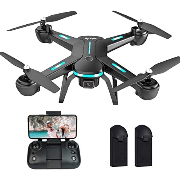 Drone with 1080P HD Camera for Kids and Adults ,zuhafa JY03,WiFi FPV Transmission RC Quadcopter for Beginner,Gesture/APP Control, Altitude Hold, Headless Mode, 3D flips, 2 batteries 40 Minutes Flight Time