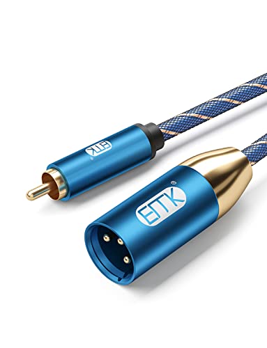 EMK RCA to XLR Cable Microphone Cable RCA Male to XLR Male Hi-Fi Audio Balanced Cord Path Cable for Home Theater,Microphone,Mixers,Amplifiers,Speaker,Hi-Fi Systems (16.5ft/5m)