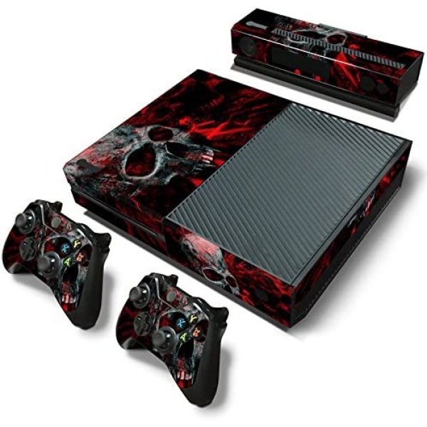 Gam3Gear Pattern Series Decals Skin Vinyl Sticker for Xbox ONE Console & Controller (NOT Xbox One Elite / Xbox One S / Xbox One X) - Red Skull