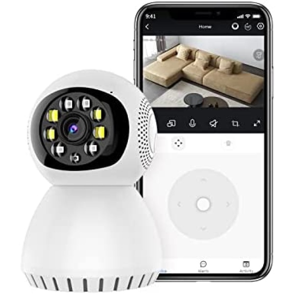 Goluodck Security Camera Indoor Wireless, 360 Degree Panoramic Camera, 5G Dual Band WiFi Camera, HD 1080P Home Camera, Security Cameras Monitor for Baby/Elder/Pet/Nanny
