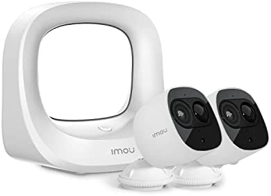 Imou Cell Pro, Outdoor Smart Security Camera, Wire-Free, 1080p, Rechargeable Battery, PIR Detection, Night Vision, IP65 Weatherproof, Diversified Cloud Storage (Includes 1 HUB + 2 Security Cameras)