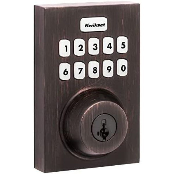 Kwikset Home Connect 620 Keypad Connected Smart Lock with Z-Wave Technology Featuring SmartKey Security in Venetian Bronze