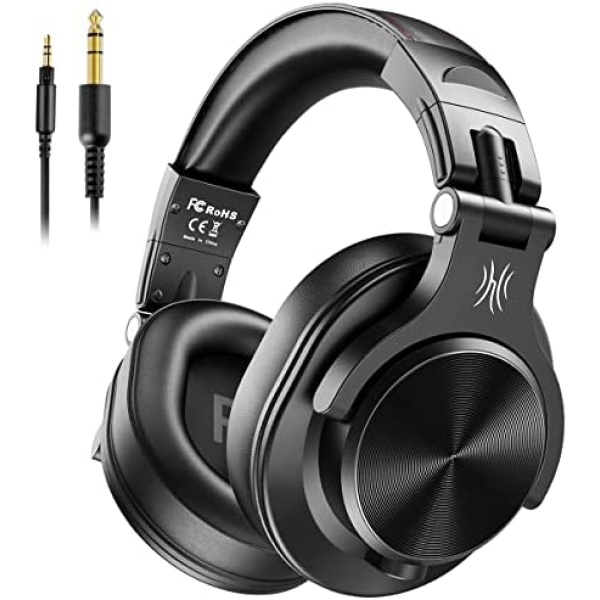 OneOdio A70 Bluetooth Over Ear Headphones, Wireless Headphones with 72H Playtime, Shareport, Foldable, 3.5mm/6.35mm Stereo Jack for Guitar Amp Computer PC Tablet Home Office Travel