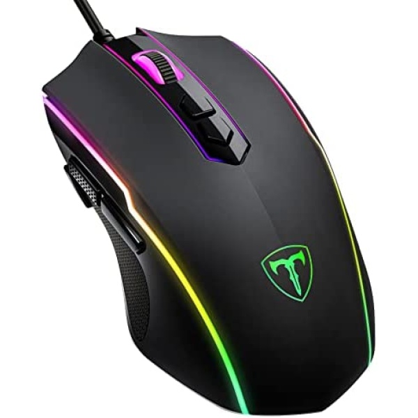 RGB Gaming Mouse Wired with 7 Backlit Modes,YoChic PC Gaming Mice with 7200 DPI Optical Sensor,8 Programmable Buttons,Ergonomic Mouse with Comfortable Grip for Windows PC Gamer