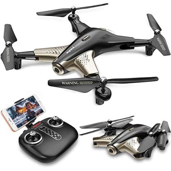 SYMA Drone with 1080P FPV Camera,Optical Flow Positioning,Tap Fly,Altitude Hold,Headless Mode,3D Flips,2 Batteries 40mins Flying UFO Remote Control Quadcopter for Kids Beginners