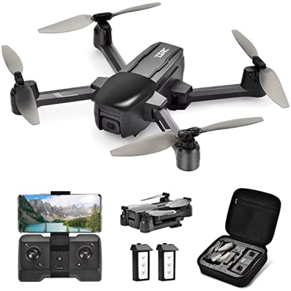 TENSSENX Foldable FPV Drone with 1080P HD Camera, Drone for Adults and Kids with Optical Flow Positioning, 2 Batteries for 40 Mins Flight, Voice and Gesture Control, Gravity Sensor, Carrying Case