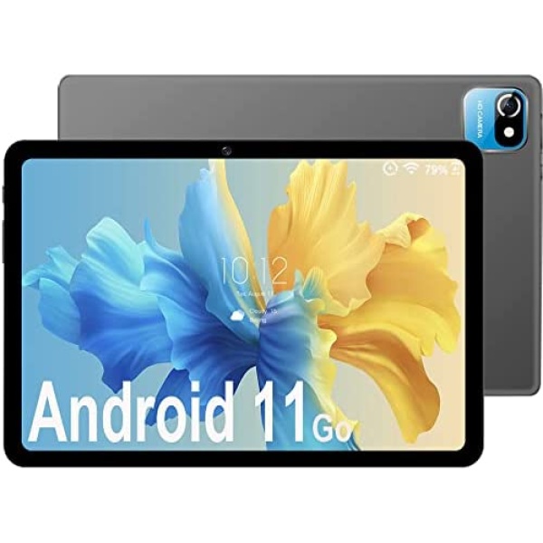 Tablet 10.1 Inch Android 11.0 Go - 64GB ROM | 256GB Scalable 6000mAh Long Battery Life Tablets GMS Certified | 5MP Camera WiFi FM Bluetooth (Gray)