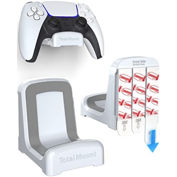 TotalMount Holders for PS5 Controllers – Premium Mounts Will Not Damage Your Wall with Screws or Permanent Adhesive (Wall Stands for Playstation Controllers – Two Pack)
