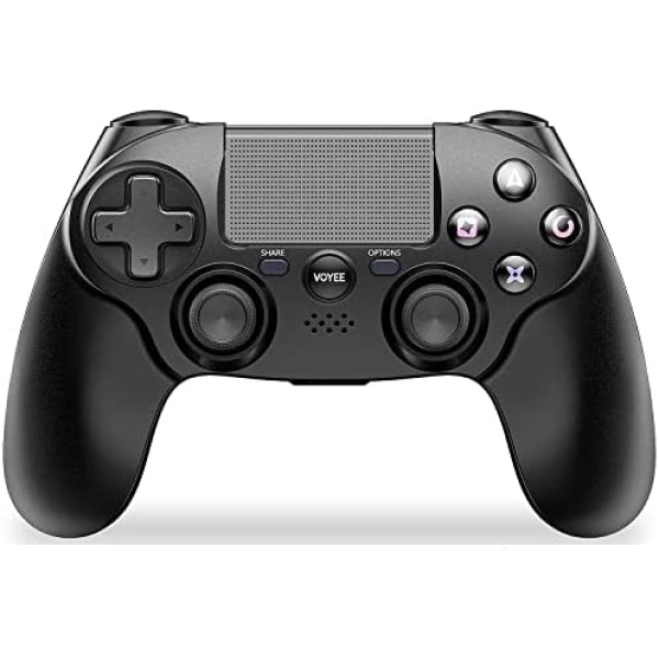 VOYEE Wireless Controller Compatible with Sony PlayStation 4, Enhanced Dual-Shock PS4 Controller 6-Axis Motion Sensor PS4 Gamepad Remote with Audio Function/Fast Charging Port (Black)