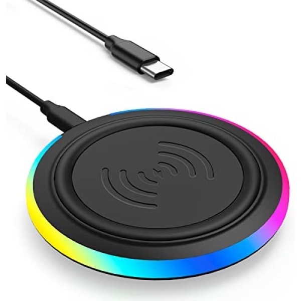 Wireless Charger Pad, 15W Fast Phone Wireless Charging Pad Qi-Certified Compatible iPhone 13/13 Pro/13 Mini/13 Pro Max/12/12 Pro/11/SE 2020, Samsung Galaxy S21/S20/Note 10, AirPods Pro(No AC Adapter)