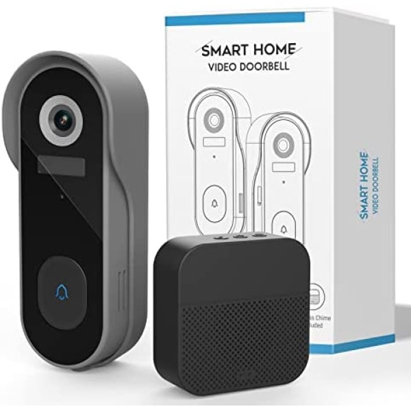 Wireless Doorbell Camera with Chime, HOWIRAY 2K FHD Video Doorbell Camera Wireless Smart WiFi Doorbell with PIR Motion Detection, 2-Way Audio,Voice Message,Anti-Theft Alarm,IP65 Waterproof,Only2.4Ghz