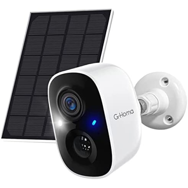 Wireless Outdoor Camera - G-Homa Solar Security Camera, WiFi Home Security Cameras System with 1080P Color Night Vision, AI Detection, 2-Way Audio, Spotlight/Alarm, Solar Panel