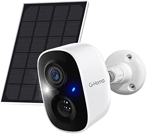 Wireless Outdoor Camera - G-Homa Solar Security Camera, WiFi Home Security Cameras System with 1080P Color Night Vision, AI Detection, 2-Way Audio, Spotlight/Alarm, Solar Panel