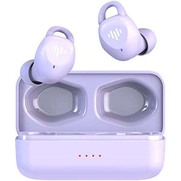 iLuv TS100 Sports Wireless Earbuds, Secure Earhooks, Bluetooth, Built-in Microphone, IPX7 Waterproof & Shock Protection, Compatible with Apple & Android; Includes Charging Case and 4 Ear Tips, Purple