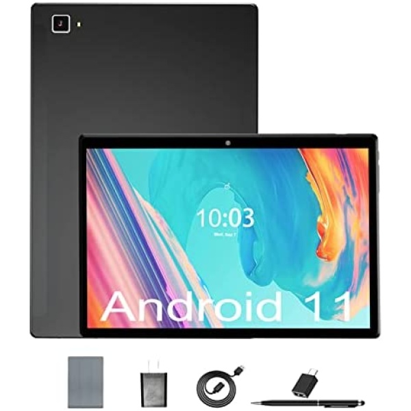 10 inch Android Tablet, IPS1280X800, G+G HD Touch Screen,32GB ROM 128GB Expandable, 4-core Processor, Google Certified WiFi, Bluetooth Tablet, 8MP Camera, Large Capacity Battery, Black (with Shell)…